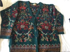 Vintage Monsoon Crewel Work Wool Cardigan 16