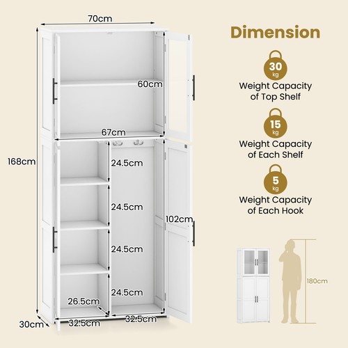 Wooden broom closet utility - wooden,