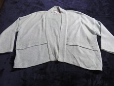 MASAI CLOTHING CO DUCK EGG OPEN POCKET SHORT 53% COTTON JACKET CARDIGAN UK 16