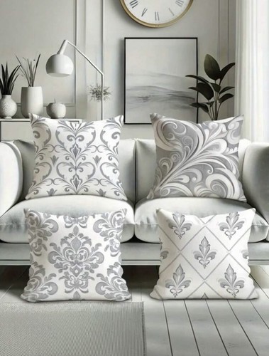 Set grey damask cushion - set, of