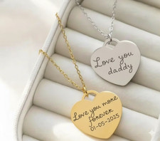 Engraved Stainless Steel Heart