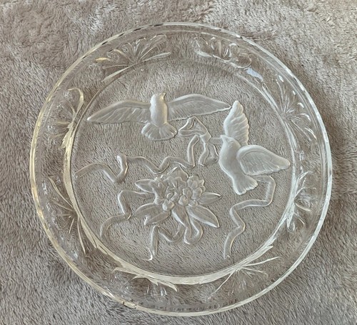 Vintage pressed glass plate - vintage,