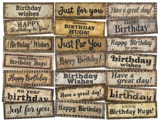 20 SENTIMENTS Vintage Birthday