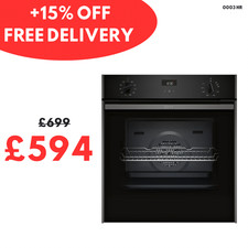Neff B3ACE4HG0B Single Oven 71L Built-In - Slide & Hide Door