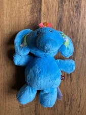 Mothercare Blue Baby Elephant Plush Comforter Toy Babies Crinkle Sound 17cm
