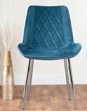   Blue Velvet Upholstered Side/ Dining Chair by Canora Grey 
