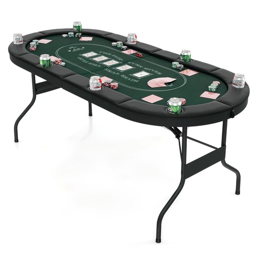 Costway foldable poker table - foldable,