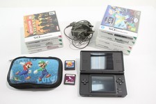Nintendo DS Lite Black w/ Official Charger & Games Inc Cooking Mama *Working*