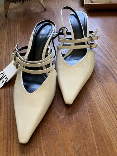 Zara cream patent - zara, strappy
