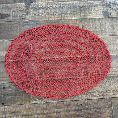Red orange straw - red, abaca