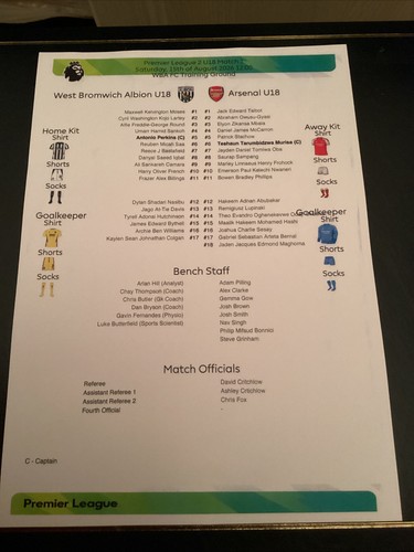 West bromwich albion u18 - west, v