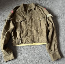 British 1949 Pattern Battledress Jacket  With Insignia Wool Blouse Size 13