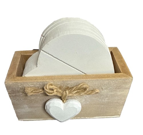 Provence white heart wooden - white,