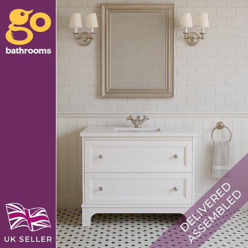 White bathroom vanity unit - white,