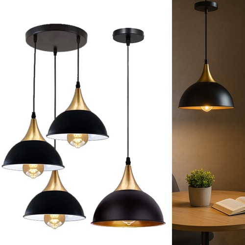 Industrial black dome - black, pendant