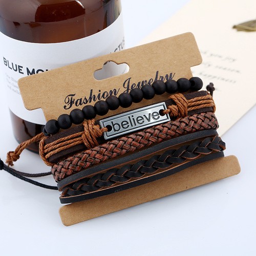 Men leather bracelet - men's, surfer