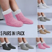 5 Pairs Women’s Sherpa Fleece Socks Warm Fluffy Slipper Socks Winter Home Floor