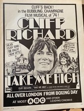 Take Me High, Cliff Richard, Full Page Vintage Promotional Ad