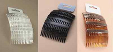 NEW 4 PACK OF HAIR COMBS HAIR SLIDES BLACK CLEAR TORT HAIR COMB PLASTIC 