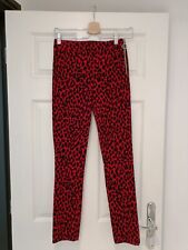 Leopard Print Trousers Zara Basics Red And Black Size XS/ UK 6 NEW