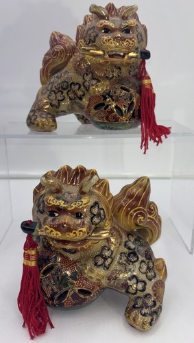 Vintage porcelain foo dogs - vintage,