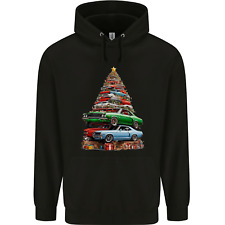 Muscle Car Christmas Tree Xmas Classic Mens 80% Cotton Hoodie