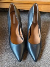 H&M Black Leather Court Shoes 