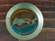 BRASS DOLPHIN DECORATED DESK