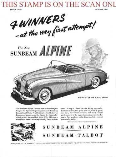Sunbeam alpine 2 seater - 'alpine', 2-seater