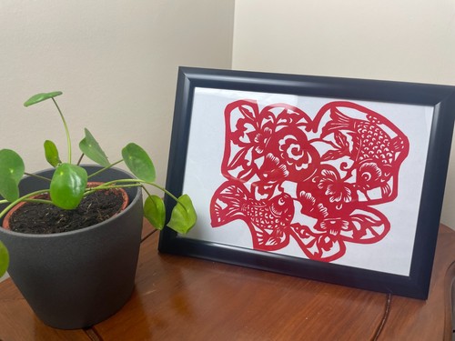 Framed chinese hand paper cut - framed, hand-paper-cut