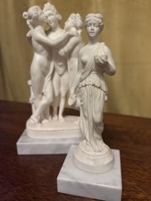 2 Vintage Carved Stone