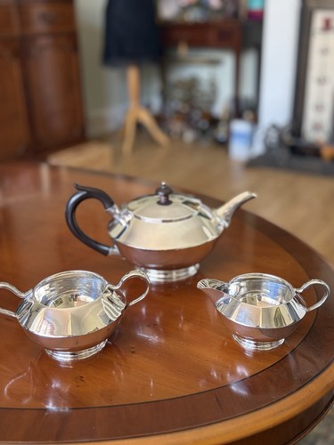 Silver plate teapot set - a.b.s.,