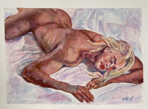 Erotic art original - art, oil