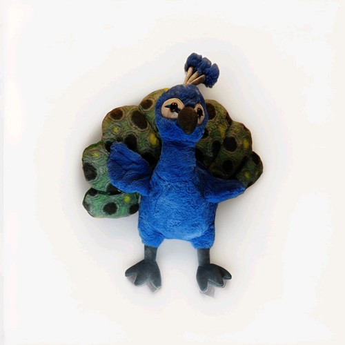 Blue peacock plush stuffed - blue,