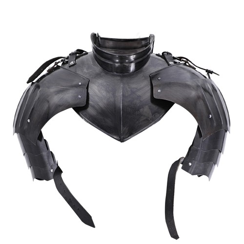 Medieval iron gorget spaulders - gorget,