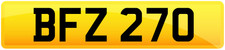 DATELESS REGISTRATION PRIVATE PLATE CHERISHED SHORT CAR NUMBER BFZ 270