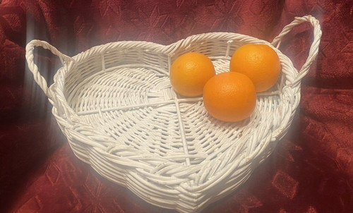 Vintage white wicker and - and, wire
