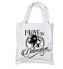 Dog Lover Tote Bag Gift Canine Birthday Shopping Bag Present Dalmatian I Love