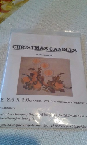 Small cross stitch candle - small,