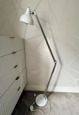 Floor Lamp Metal White Adjustable Height