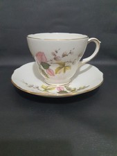 Duchess China Cup & Saucer  Side Plate  Pink  & Green Leves