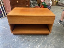 Vintage Mid Century Style Brown Teak TV Cabinet Unit with Slide Out Shelf