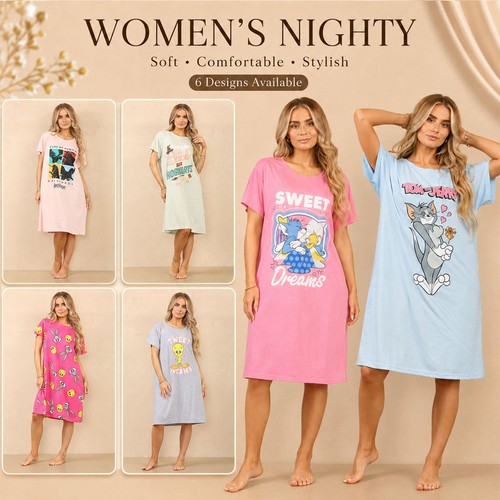 Ladies cotton nightshirt - cotton, harry