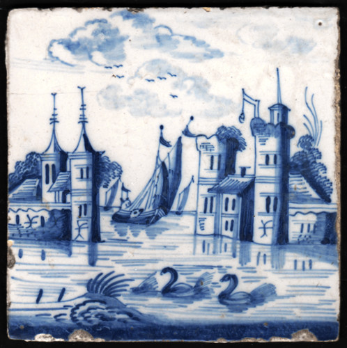 Early 18th century delft tile - century,