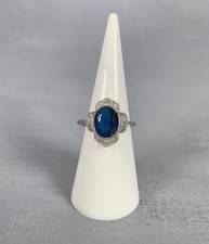 Sterling silver large sapphire