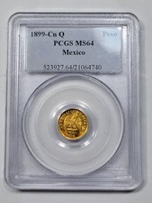 1899 Cn Q Mexico Gold 1 Peso