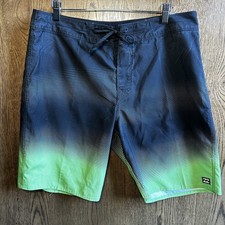 Billabong Recycler Originals Shorts Surf Board Mens 33 Black Green