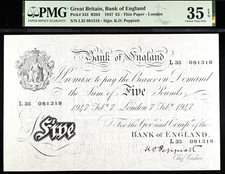 £5 White Five Pound Bank Note