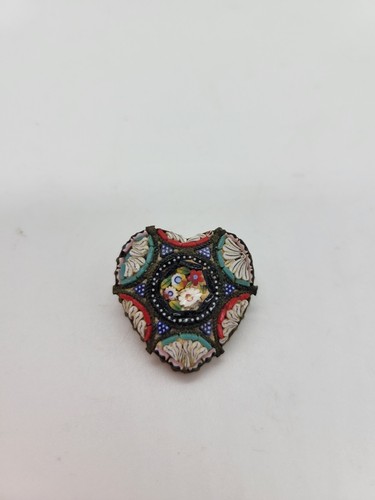 Micro mosaic italy heart pin - heart,