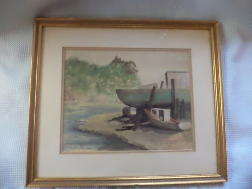 Framed vintage water colour - ,